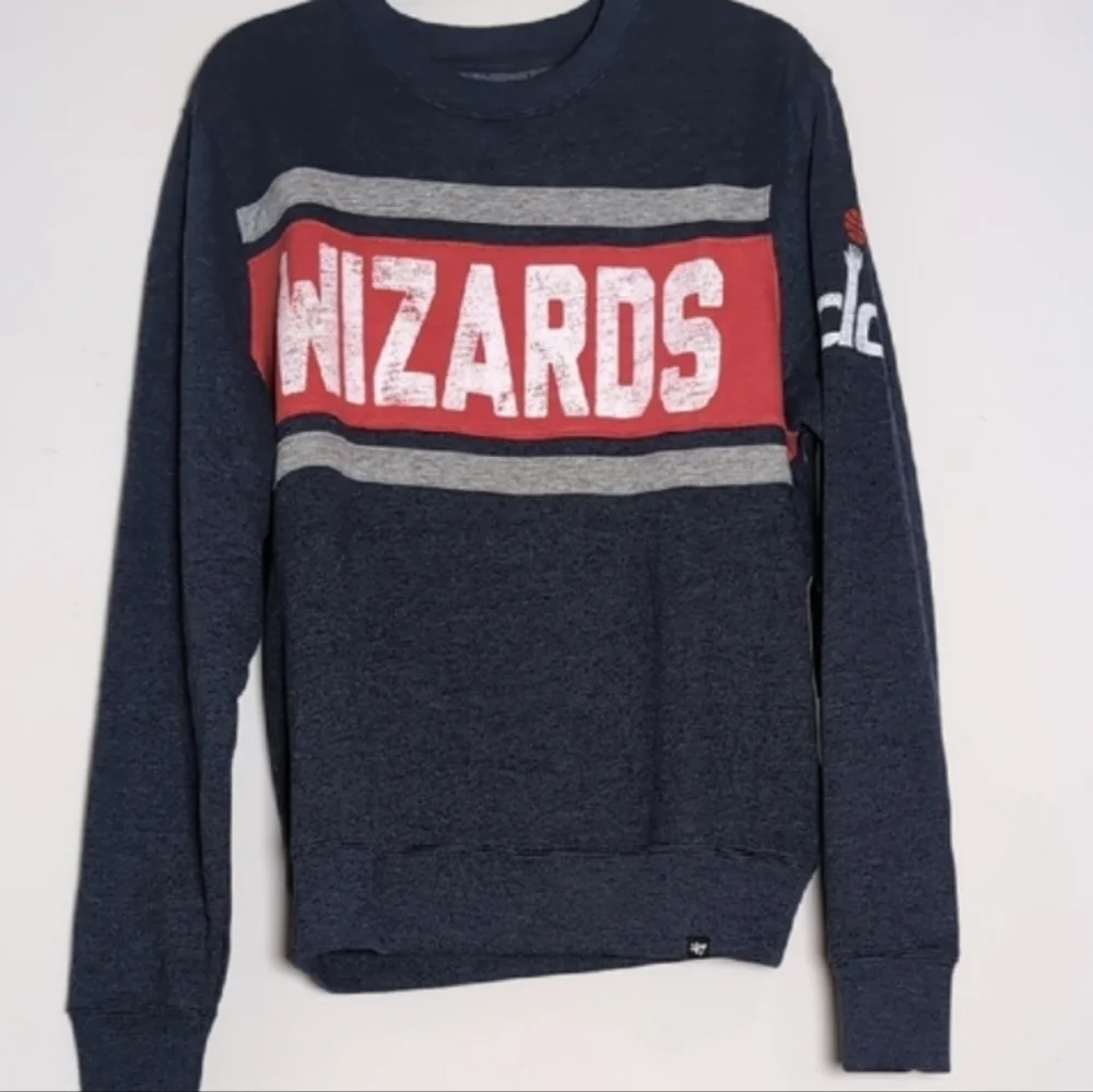 Men's 47 NBA‎ Washington Wizards Bypass Tribeca Pullover Sweatshirt Atlas Blue M